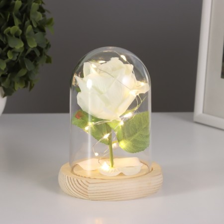 Nightlight "Rose" LED 3HAAA White 9.5x9.5x14cm-1