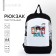 School textile “anime” school, 46x30x10 cm, vertical pocket, black color, white