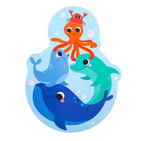 Soft puzzle for kids "Pyramid: Sea Animals", 5 parts, crumb I