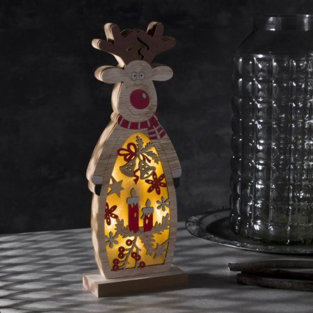 LED figure "Deer" 11 × 30 × 5 cm, wood, batteries AAAX2 (not complete), glow warm white