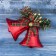 Jewelry decoration "Double bell with a bow in a cage" 13x10 cm, red