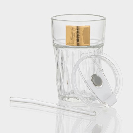 Glass glass with a lid and a Krono pipe, 400 ml-1