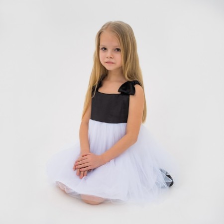 Dress elegant children's KAFTAN, p. 28 (86-92 cm), black/white-4