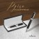 Gift handle, ballpoint, in the leatherette case, rotary, black-silver body