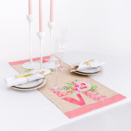 The path to the Ethel table peonies 30x70 cm, 100% cotton, sarzha 190 g/m2-6