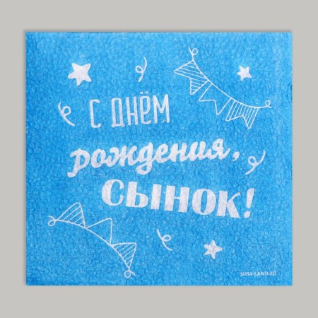 Paper napkins “Happy birthday, son”, single -layer, 24 × 24 cm, 20 pcs.-1