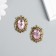 Decor for creativity Metal "Rhubes in the leaves" pink 3x2.3 cm