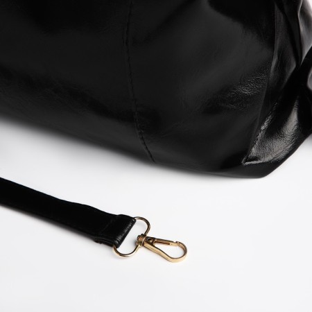 Soper bag with zipper, black color-5