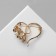 Brooch "Heart" pearl, white color in gold