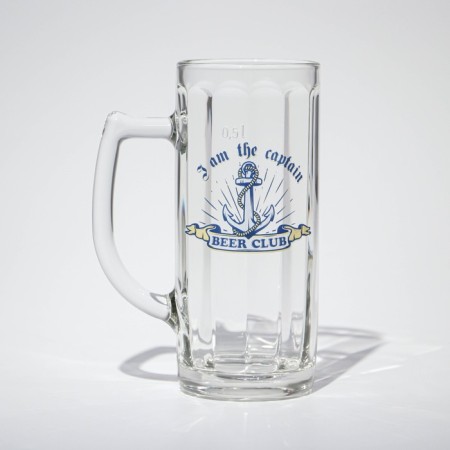 Glass mug for beer "Hamburg. Captain ", 500 ml, MIX drawing-6