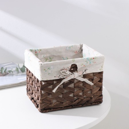 Basket for storage laid handmade Dauline "VETEKS", 19 × 15 × 14.5 cm, brown color-2