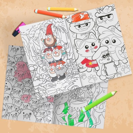 Coloring “One Day in gravity Falls”, 16 p., A4, Gravity Falls-2