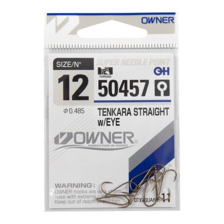 The hook Owner Tenkara Straight Weye Brown No. 12. 11pcs.