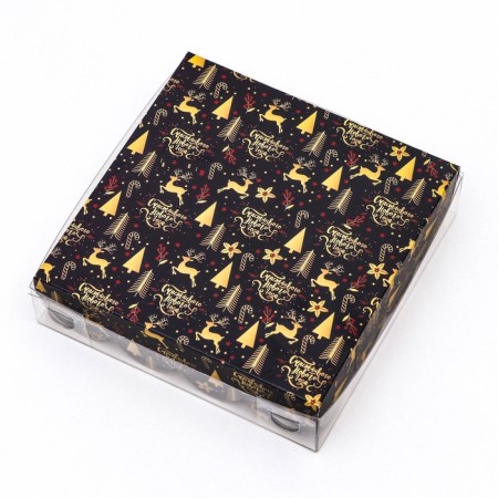 Bearbox, confectionery packaging, "Christmas Night", 12 x 12 x 3 cm, New Year-1