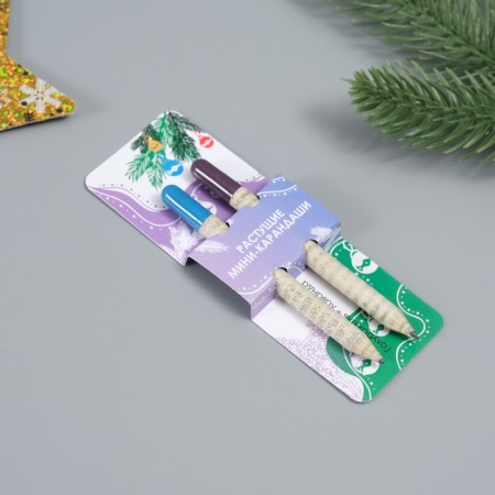 Growing gift pencils Mini "Blue spruce + lavender" set 2 pcs.-3