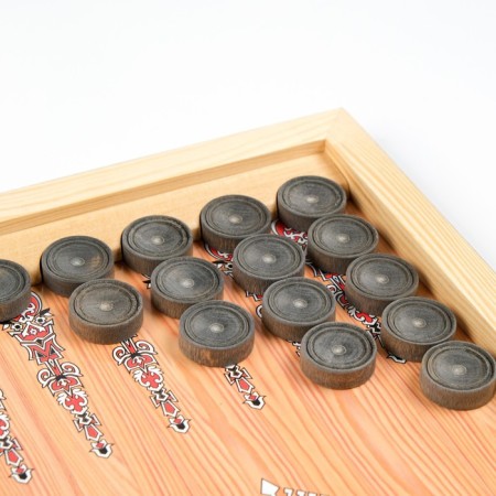 Wooden backgammon large, board game "Wolf", 50 x 50 cm, with checkers-7