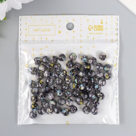 Beads for creativity plastic "Marble. Black" d = 0.8 cm set 20 g-3