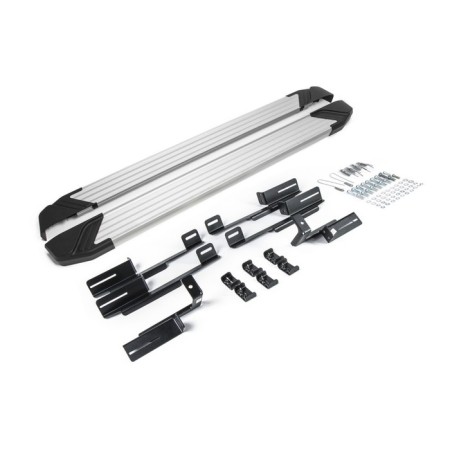 Thresholds for the "Silver" Rival for Mitsubishi Eclipse Cross 2017-N., 180 cm, 2 pcs., Aluminum, F180al.4007.1-1