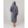 Women's robe with a hood, size 46, dark gray color