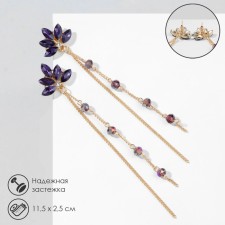 Hanging earrings with rhinestones 