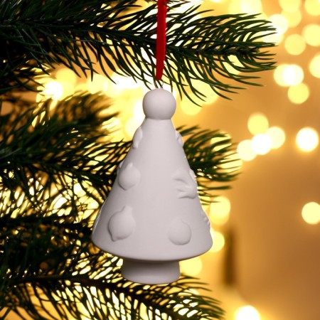 Christmas tree decoration for painting "Christmas tree with a garland" with a suspension, brush-1