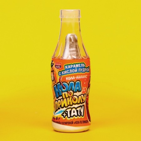 Caramel "Cola by jokes" with sour powder + tattoo assorted, 6 g-3