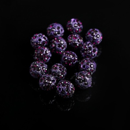 Busina "Shambhala" 10mm (set of 15pcs), purple color