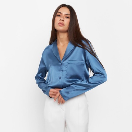 Blouse Women's Silk Mist: Classic Collection p. 50, blue color-4