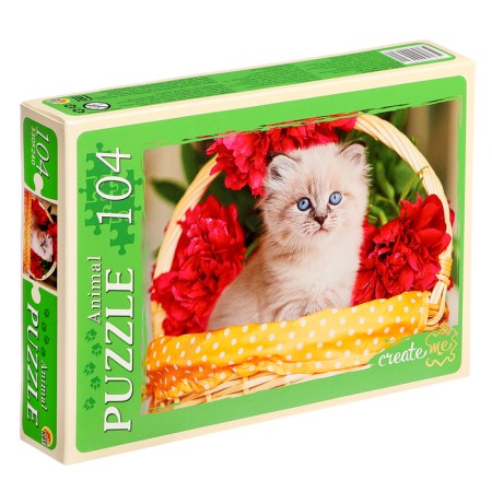 Puzzles "kitten in flowers No. 3", 104 elements