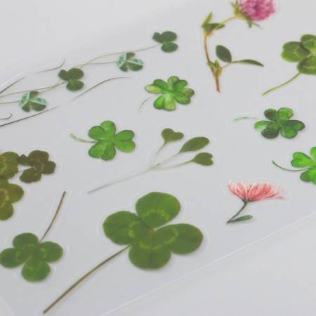 Stickers Plastic "Clover" set of 6 sheets 10x18 cm-3
