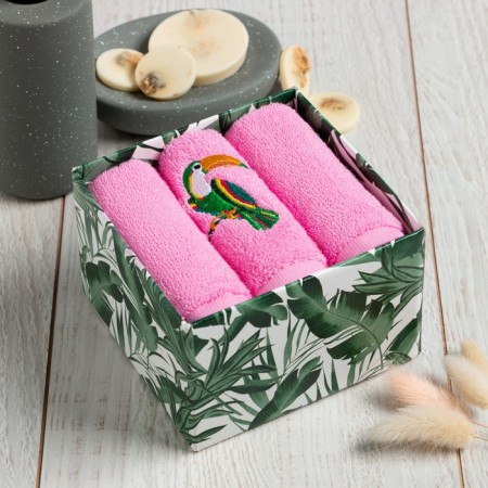 Set of towels Ethel "Parrot" 30x30 cm-3pcs, 100% cotton 340 g/m2