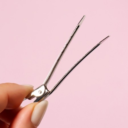 Hair clips, set - 6 pcs, 7 cm, silver color-2