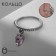 Ring "keychain" droplet, pink color in silver, size 18