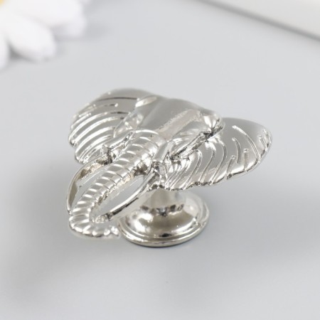 Handle for the casket metal "Elephant Head" silver 4.5x4.2 cm-1