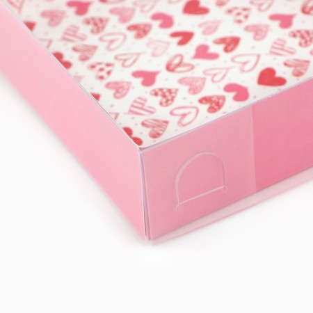 Confectionery packaging, boxing box with PVC lid, “with love”, 12 x 12 x 3 cm-3