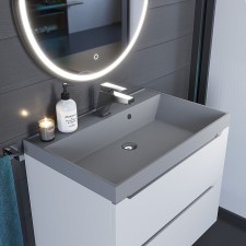 Sink uperwood Classic quartz 70 cm, quartz, gray matte, concrete