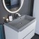 Sink uperwood Classic quartz 70 cm, quartz, gray matte, concrete
