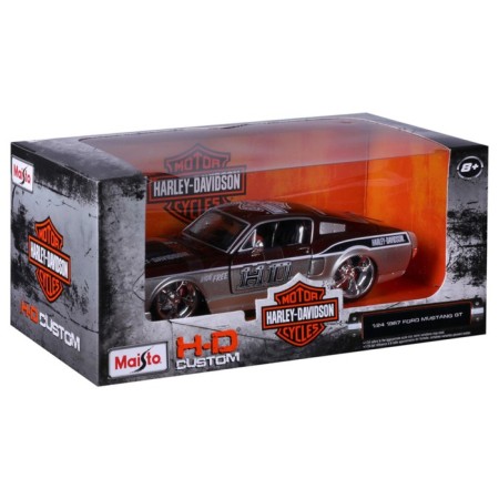 MASTO Die-Cast Harley-Davidson 1967 Ford Mustang GT, 1:24, Black-Orange color-11