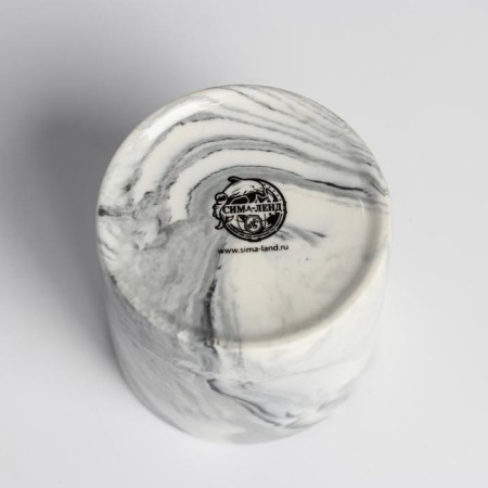 Ceramic pot with embossing, Kotik Kashpo, 8 x 7.5 cm-8