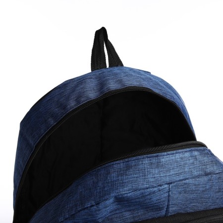 A backpack with a zipper, with USB, 4 outer pockets, bag, pencil case, blue color-8