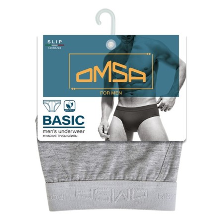 Panties Slips men's Omsa 3224, size 52, color Grigio Chiaro melange-2