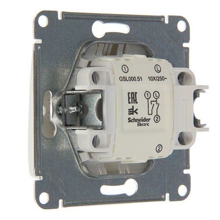 Glossa switch Sche GSL000351, 10 A, 2 keys, hidden, aluminum color-1