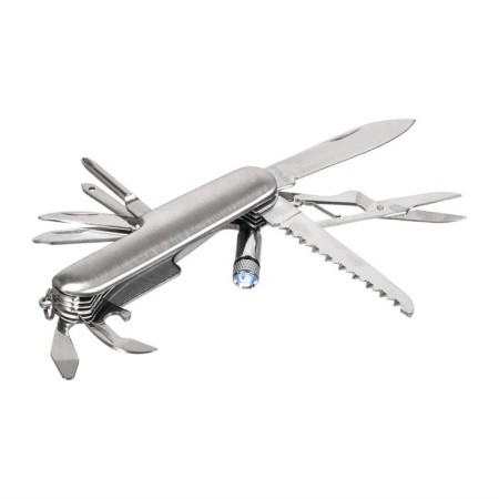 Boyscout multi -tool "Universal" stainless steel, 14 functions, with LED flashlight 100-1
