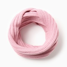 Scarf (clamp) children, pink color, size 108x26 cm