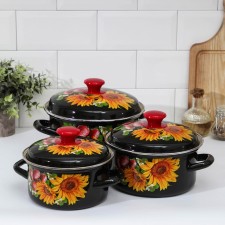 Set of pan “Dasha-1”, 3 subjects: 1.5 l, 2.3 l, 3 l, induction