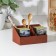 Dilanly wooden organizer for tea and kitchen utensils, 17.2 × 10.4 × 8.8 cm, mokko color