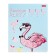 Notebook 18 sheets, in a cage, "flamingo", embossing, cover covering cardboard, 5 designs in the block