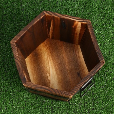 Set of wooden caspoons, 6 coal 19x16x13cm-3