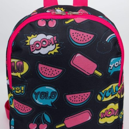 Baby backpack on lightning, black/pink color-6