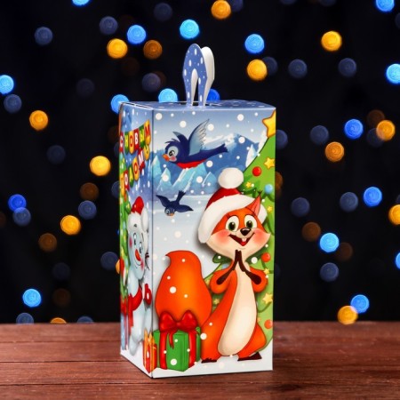 Gift box "New Year's Round dance", 9.5 x 9.5 x 19.7 cm-2